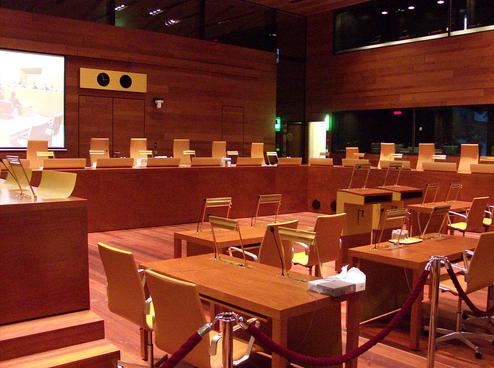 Der Sitzungssaal des Europischen Gerichtshofs in Luxemburg (Bild: Stefan64)