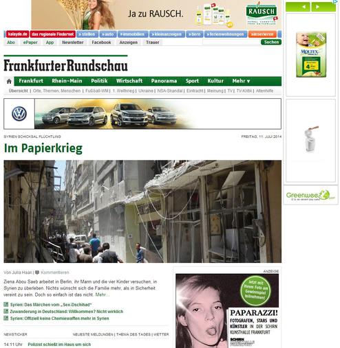 Adblock entfernt Banner-Ads von Webseiten - hier fr.de (Bild: Frankfurter Rundschau/Hightext Verlag)
