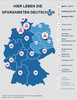 Preview von Deutschlandkarte: Hier leben die sparsamsten Deutschen 2014