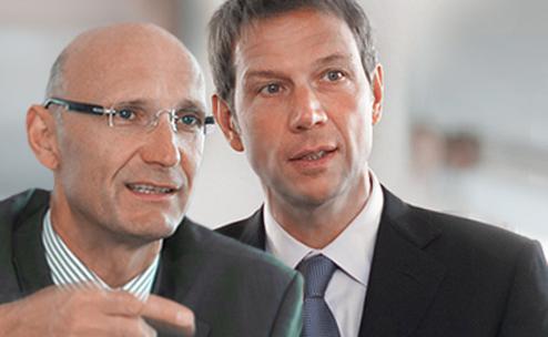 Timotheus Httges (l.) und Ren Obermann (Bild: Deutsche Telekom)