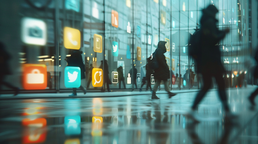 Die Telekom will die mannigfaltigen Funktionen von Smartphones als Apps vom Handy verschwinden lassen und durch KI-koordinierte Cloud-Inhalte ersetzen. (Midjourney/ Sebastian Halm)