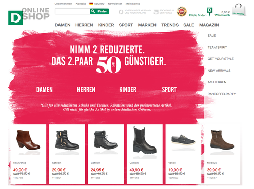 Der Deichmann-Onlineshop bekommt eine Crosschannel-Schnittstelle (Bild: Web Arts)