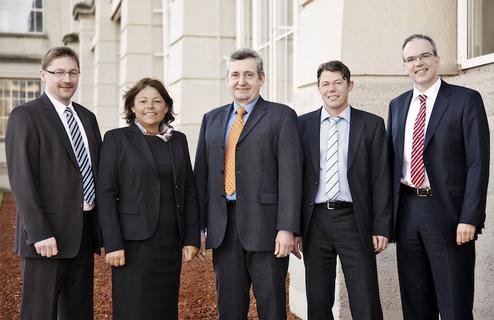 v.l.n.r.: Helmut Paesler, Petra Berghaus-Wagner, Wolfgang Schtz, Reinhold Berger, Johannes Hack (Bild: Aspect Online)