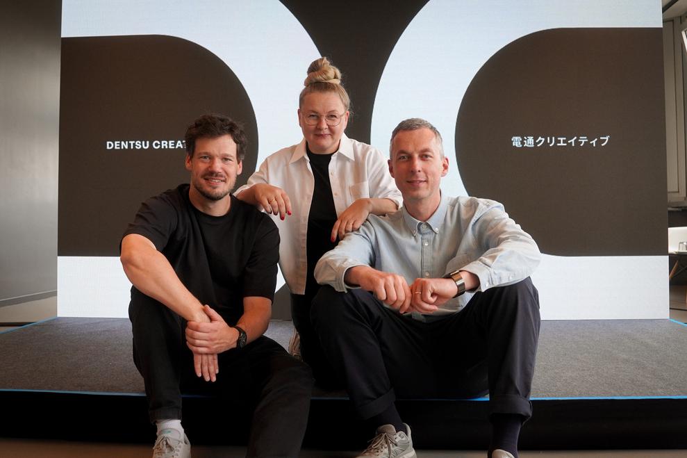 Michael Schachtner, Karolin Hewelt und Nils Seger (v.l.) leiten Dentsu Creative in Deutschland. (Bild: Dentsu Creative)