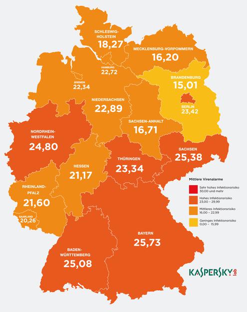 Cyberbedrohung nach Bundeslndern (Bild: Kaspersky)