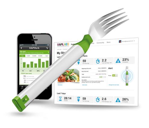Hapifork berwacht die Essgewohnheiten und will so beim Abnehmen helfen (Bild: www.hapilabs.com)