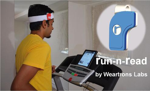 Ruckelfreies Lesen am Laufband bietet der neue Run and Read Clip (Bild: Weartrons)