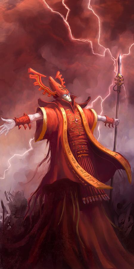 Vorstandsvorsitzender eines großen Handelskonzerns, eine Präsentation haltend über den geringen Impact des Internets auf die künftigen Geschäftszahlen (Abbildung ähnlich) (Bild: http://warhammer40k.wikia.com/)