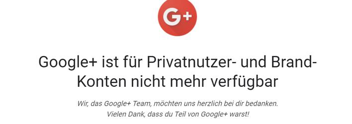 Google Plus ist eingestellt Google Plus ist eingestellt