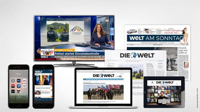 Erster Schritt ist noch 2015 die Annherung der  Erscheinungsbilder von N24 und allen derzeitigen Angeboten der 'Welt', um ihre Zusammengehrigkeit deutlich zu machen. (Bild: Die Welt)