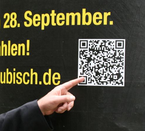 Auch im Wahlkampf sind QR-Codes im Einsatz (Bild: HAUK MEDIEN ARCHIV _ Alexander Hauk _ www.bayernnachrichten.de/pixelio.de) Auch im Wahlkampf sind QR-Codes im Einsatz (Bild: HAUK MEDIEN ARCHIV _ Alexander Hauk _ www.bayernnachrichten.de/pixelio.de)