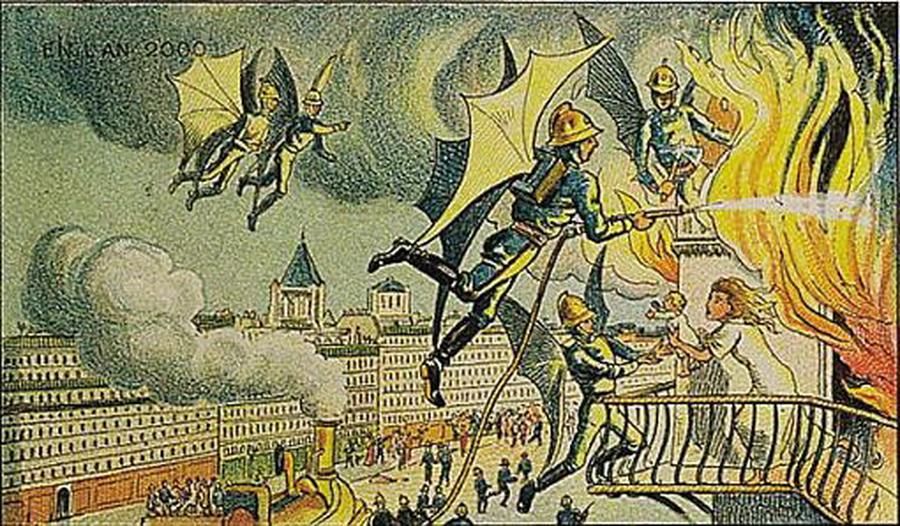 Im Jahr 1900 war die Zukunft im Jahr 2000 noch in Ordnung (Villemard / Public Domain)