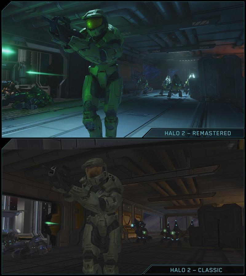 Vorher - Nachher: Microsoft motzt den 13 Jahre alten Klassiker Halo auf (Bild: Microsoft)