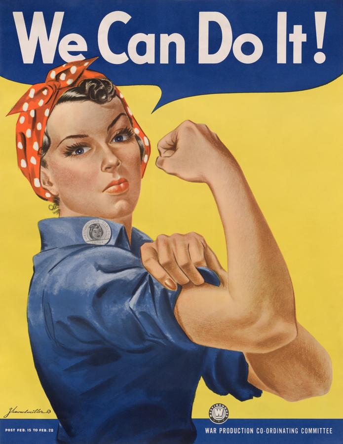 Rosie the Riveter - eines der berühmtesten Werbe/Propaganda-Plakate sollte US-Frauen im Zweiten Weltkrieg für die Rüstungsindustrie begeistern und wurde dabei zu einem Katalysator des Feminismus. Wenn eine Salatsauce sich an ähnlich gewichtigen Botschaften versucht, gleitet das Ganze schnell ins Schräge ab. (Bild: J. Howard Miller)