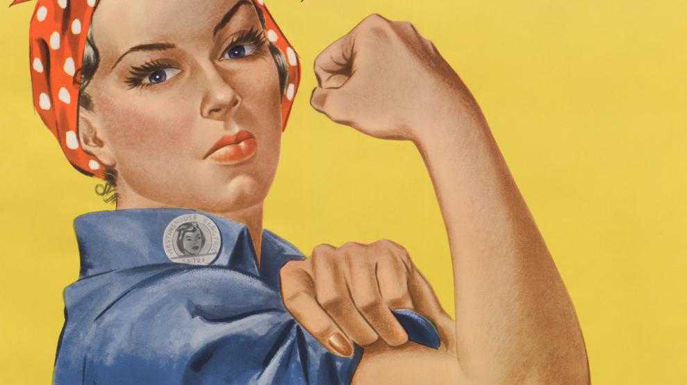 Rosie the Riveter - eines der berhmtesten Werbe/Propaganda-Plakate sollte US-Frauen im Zweiten Weltkrieg fr die Rstungsindustrie begeistern und wurde dabei zu einem Katalysator des Feminismus. Wenn eine Salatsauce sich an hnlich gewichtigen Botschaften versucht, gleitet das Ganze schnell ins Schrge ab. (Bild: J. Howard Miller)