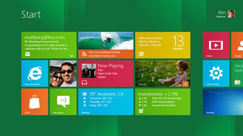 Soll künftig auf mehr Dell-PCs zu sehen sein: Windows 8 (Bild: Microsoft)