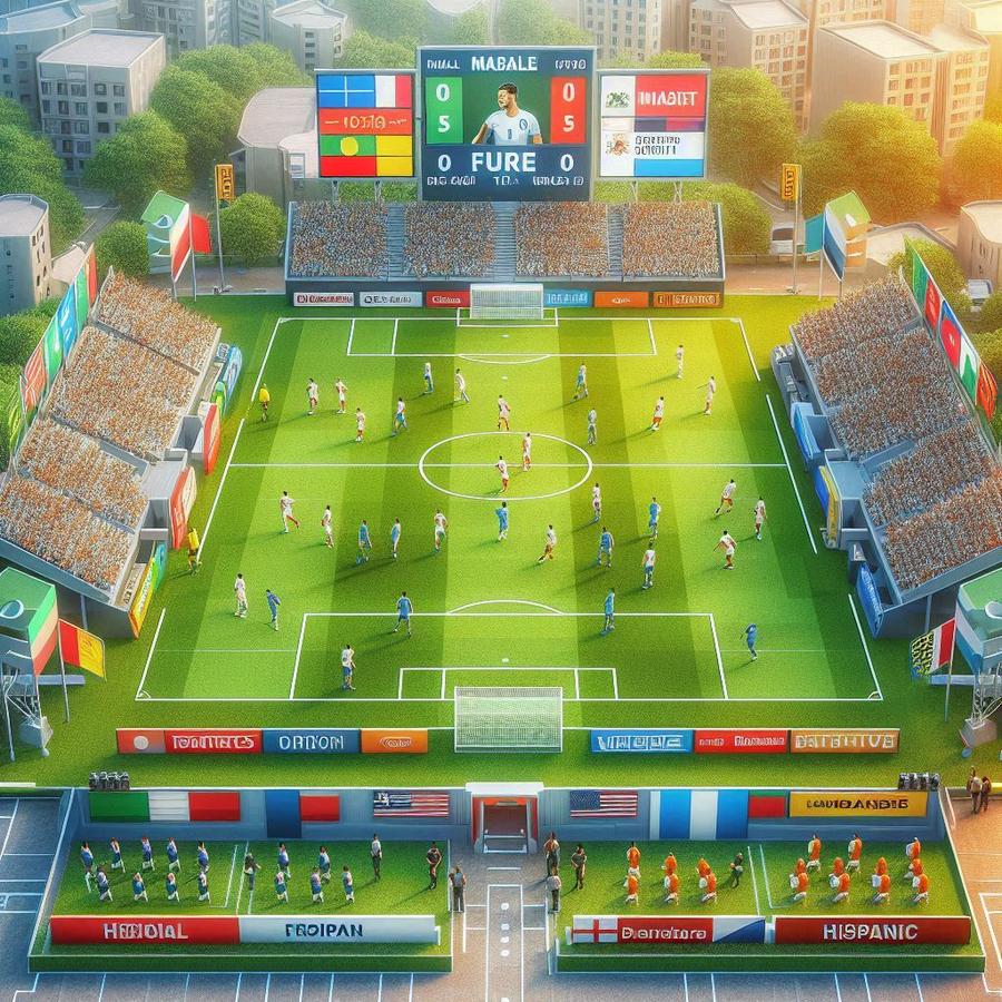 Werbebanden im Fußball können dank KI regionalisiert ausgespielt werden - als virtuelle Überblendung. (Bild: Bing Image Creator)