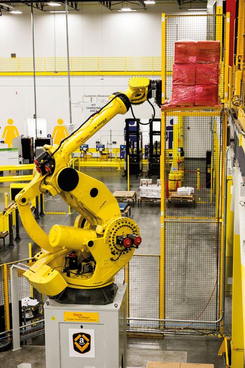 Automatisierte Logistik-Prozesse: Roboter im Amazon-Logistikzentrum (Bild: http://mms.businesswire.com)