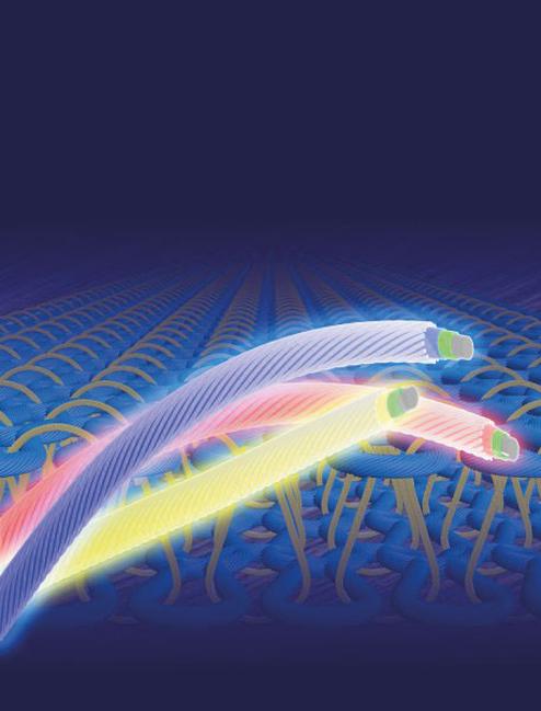 Flexibel, klein, geringer Stromverbrauch: Die leuchtende Faser der Fudan Universitt (Bild: Zhitao Zhang / Fudan Universitt)