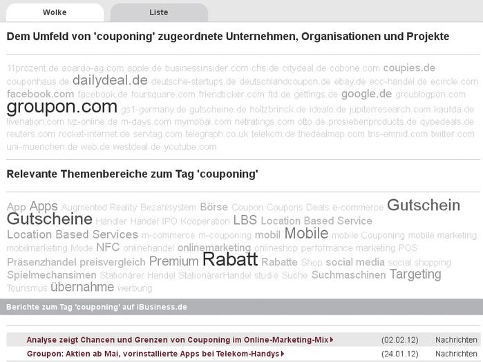 Semantische Schlagwortsuche: Der iBusiness Relation Browser (Bild: Hightext)