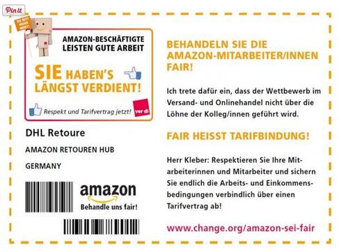 Verdi fordert Kunden auf, ihren Streik zu untersttzen (Bild: amazon-verdi.de)