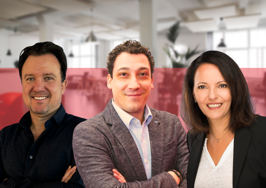 Das Team der Geschäftsführung der Connected Retail Experts Andre Soulier, Max Jester, Laila Khedhiri (v.l.n.r.) (CRE)