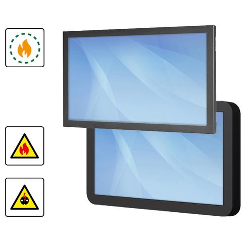 Als 'schwer entflammbar' zertifiziert: Das Digital-Signage-System von Werkstation (Bild: Werkstation)