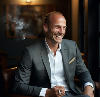 Leitet 200 Agenturen und hat noch Zeit zu rauchen: iBusiness-Analyst Sebastian Halm (Bild: Midjourney/Sebastian Halm)