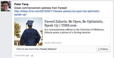 Mit neuen Autorentags bei Facebook können Nutzer dem Verfasser von Content direkt aus dem Post heraus folgen (Bild: Facebook)