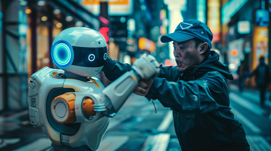 Konfrontationskurs beim Kampf um die Commerce-Zukunft: Amazons-Algorithmen-Strategie und Temus Niedrigpreisstrategie (Midjourney/ Sebastian Halm)