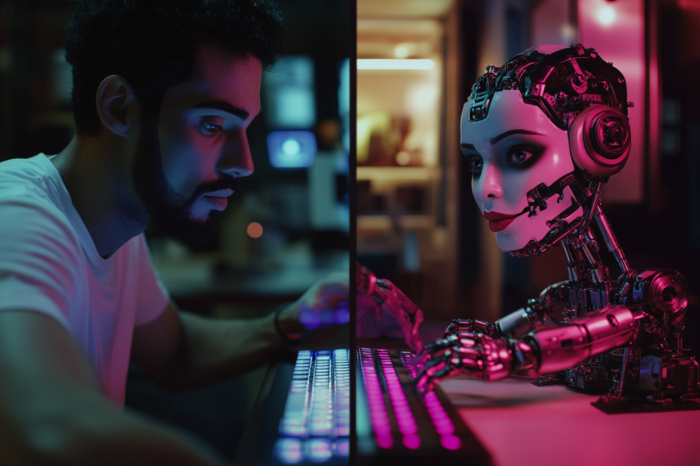 Die Chancen, dass man im Social Web mit einem Bot textet, steigen täglich. Was sollten Marken und Agenturen daraus lernen? (Bild: Sebastian Halm/Midjourney)