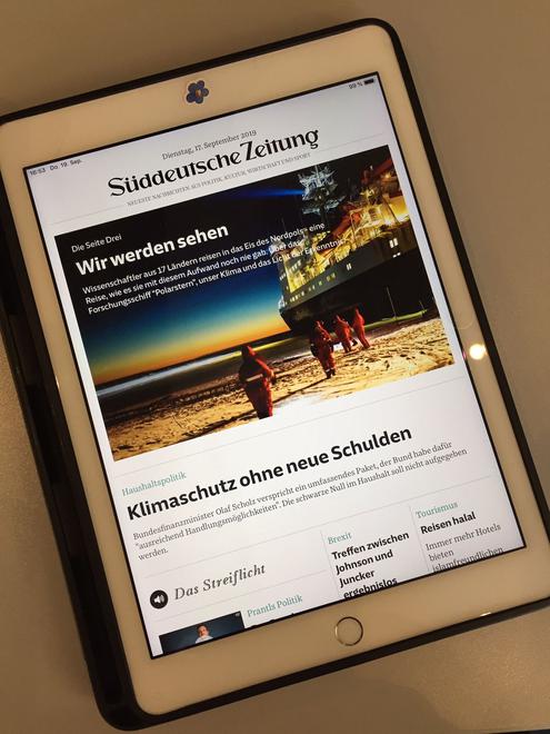 E-Paper der Sddeutschen Zeitung (Bild: Hightext Verlag)