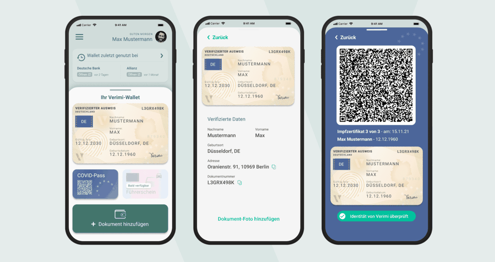 ID-Wallet in der App von Anbieter Verimi (Bild: Verimi)