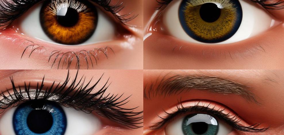 Vier KI-generierte Augen (Bild: Bennefeld/Stable Diffusion)