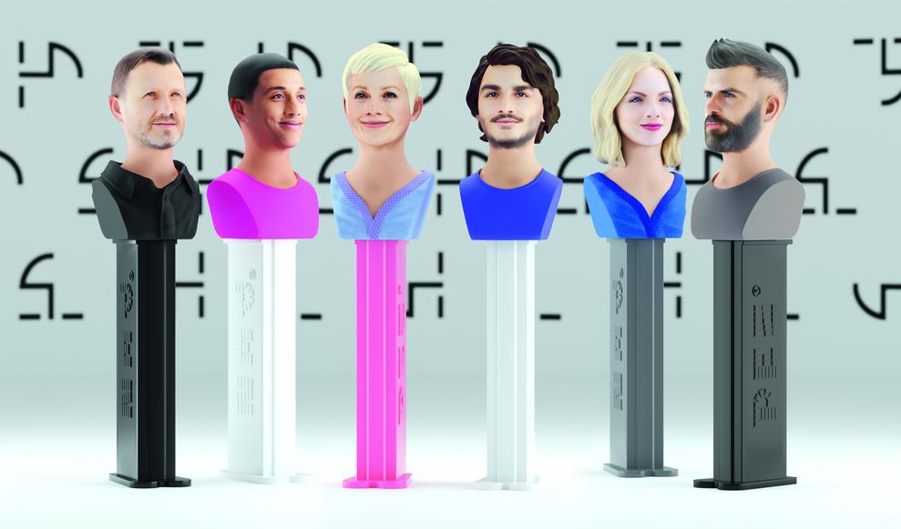 Mass Customisation per 3D-Druck: Individualisierte PEZ-Köpfe gibt es künfigt online und per App (Bild: PEZ AG)