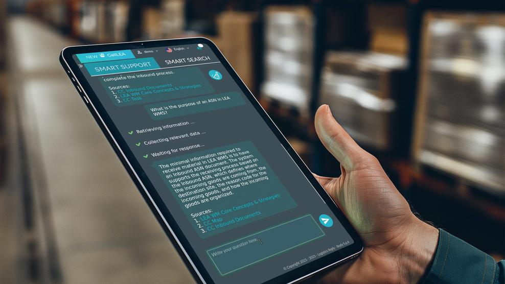 Das WMS LEA Reply vereint eine Cloud-native Architektur mit KI (Bild: Bildquelle: Logistics Reply)