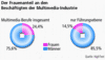Der Frauenanteil an den Beschäftigten der Multimedia-Industrie