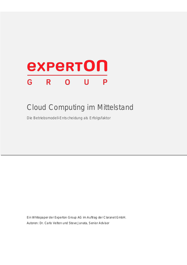 Titel von Whitepaper: Cloud Computing im Mittelstand