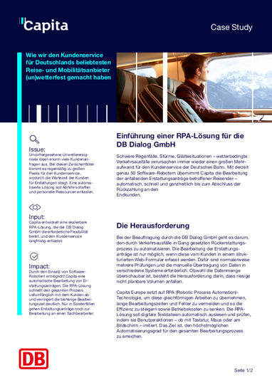 Titel von Case Study: Einfhrung einer RPA-Lsung fr die DB Dialog GmbH