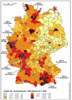 Preview von Online:Internet:Providing:Domains:Anzahl der DE-Domains pro 1.000 Einwohner Ende 2005